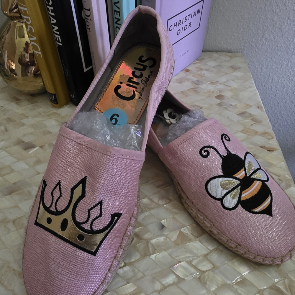 NEW CIRCUS by SAM EDELMAN  Leni Queen Bee Espadrille Flats Pink Size 6